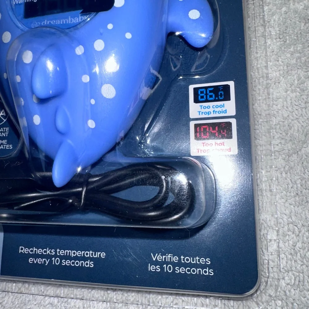 NIP Dreambaby USB Rechargeable Room & Bath Thermometer Whale Shark